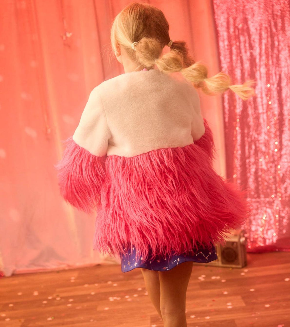 Hatley Sweaters | Girls Girls Sheer Pink Faux Fur Jacket