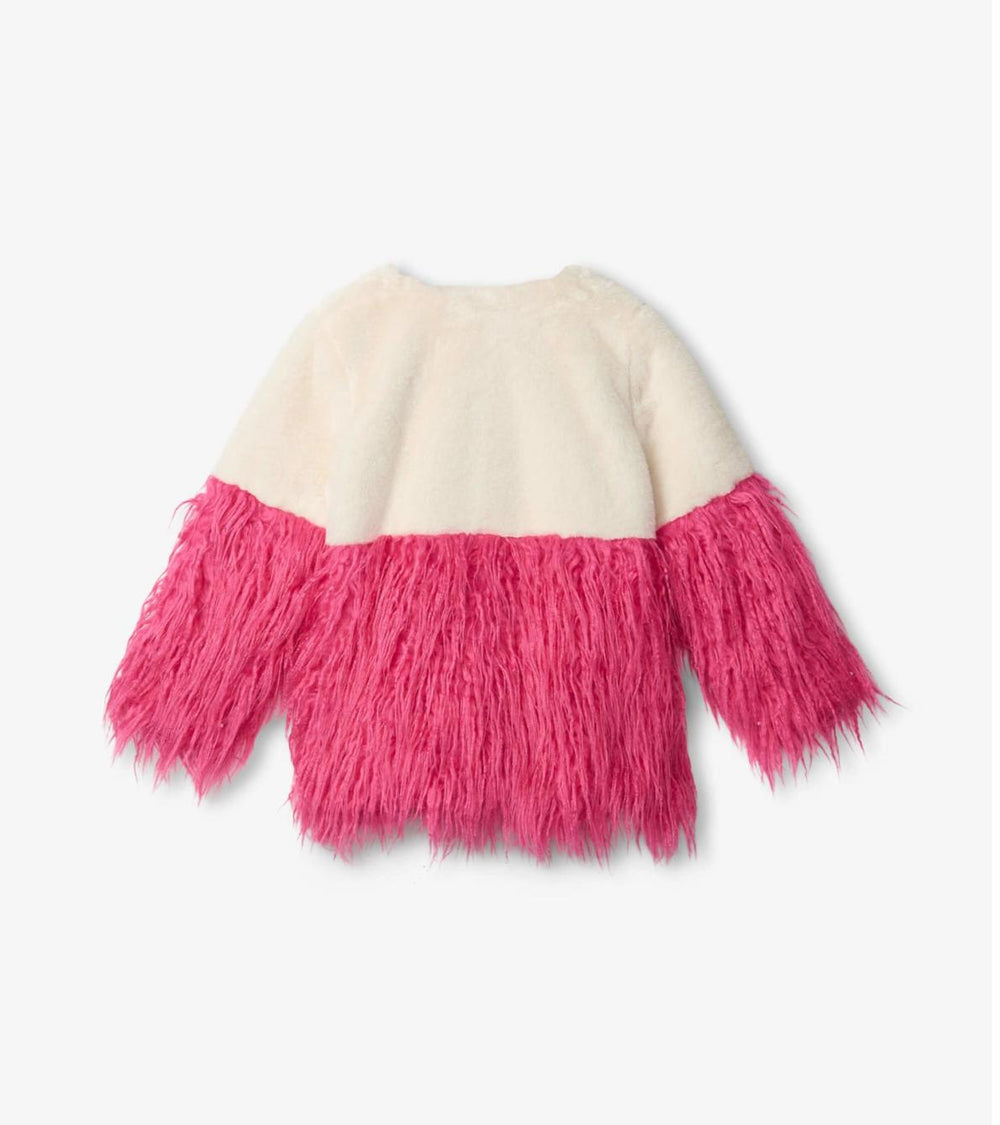 Hatley Sweaters | Girls Girls Sheer Pink Faux Fur Jacket