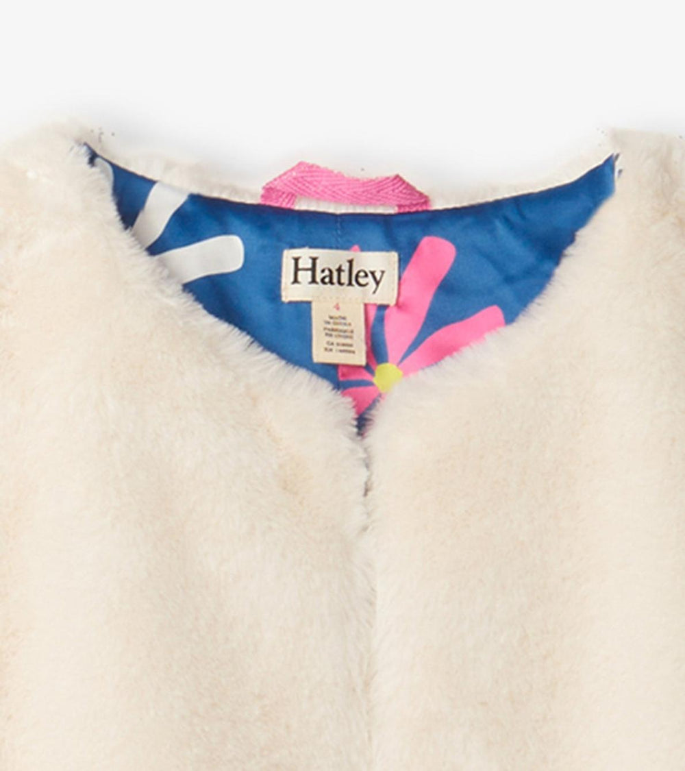 Hatley Sweaters | Girls Girls Sheer Pink Faux Fur Jacket