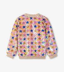 Hatley Sweaters | Girls Girls Star Party Sequined Bomber Jacket