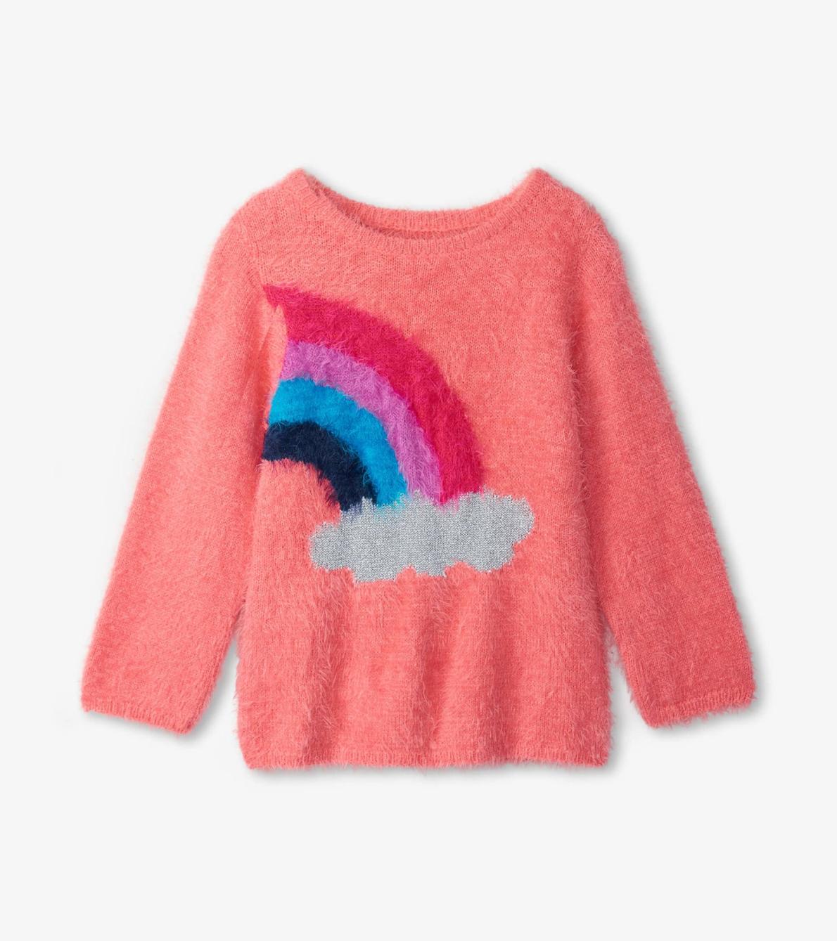 Hatley Sweaters | Girls Magical Rainbow Shimmer Fuzzy Sweater