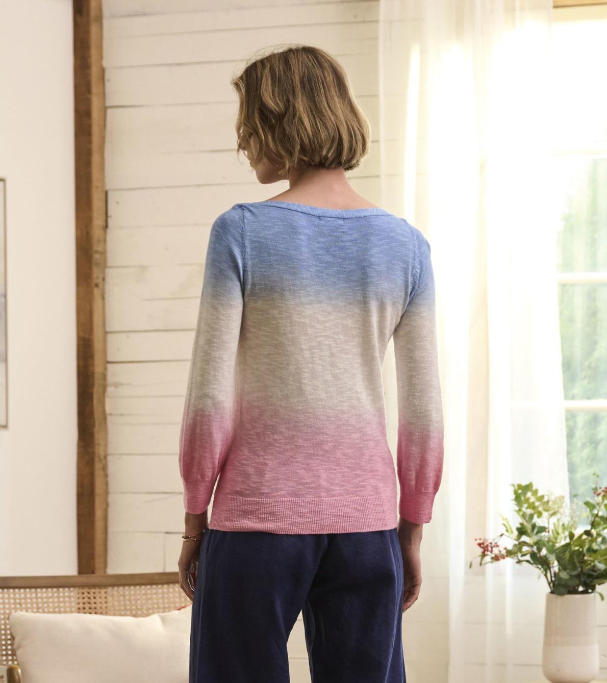 Hatley Sweaters | Women 3/4 Sleeve Knit Breton- Sunset Dip Dye