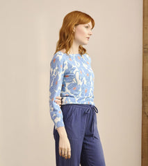 Hatley Sweaters | Women 3/4 Sleeve Knit Breton - Textured Poppies