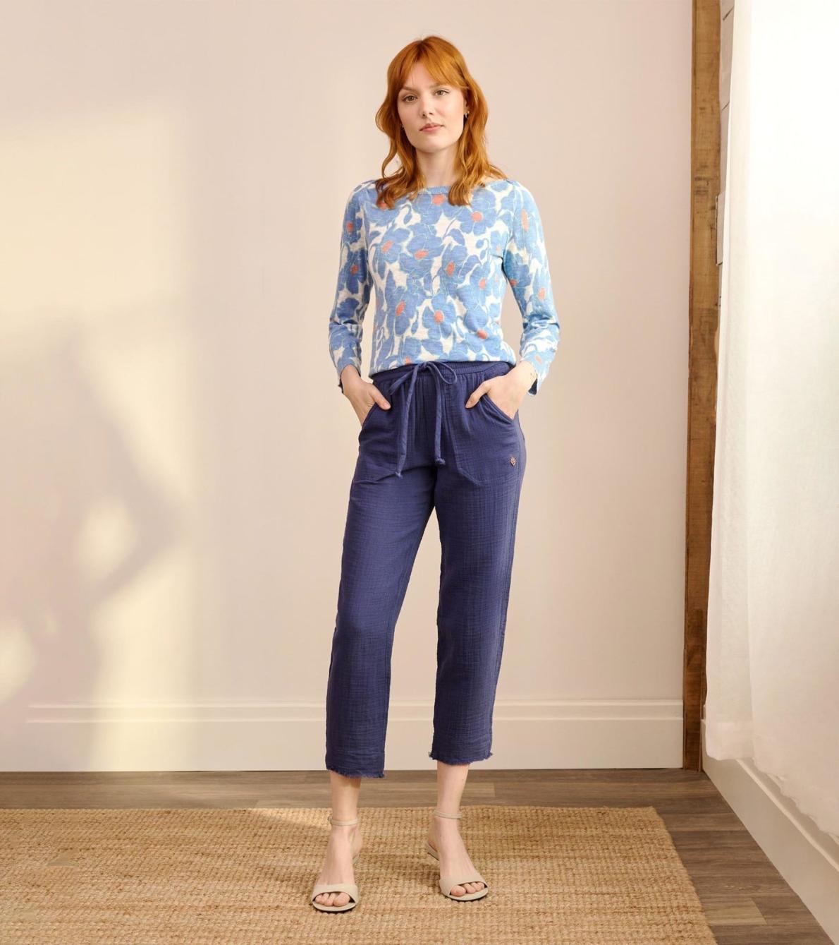 Hatley Sweaters | Women 3/4 Sleeve Knit Breton - Textured Poppies