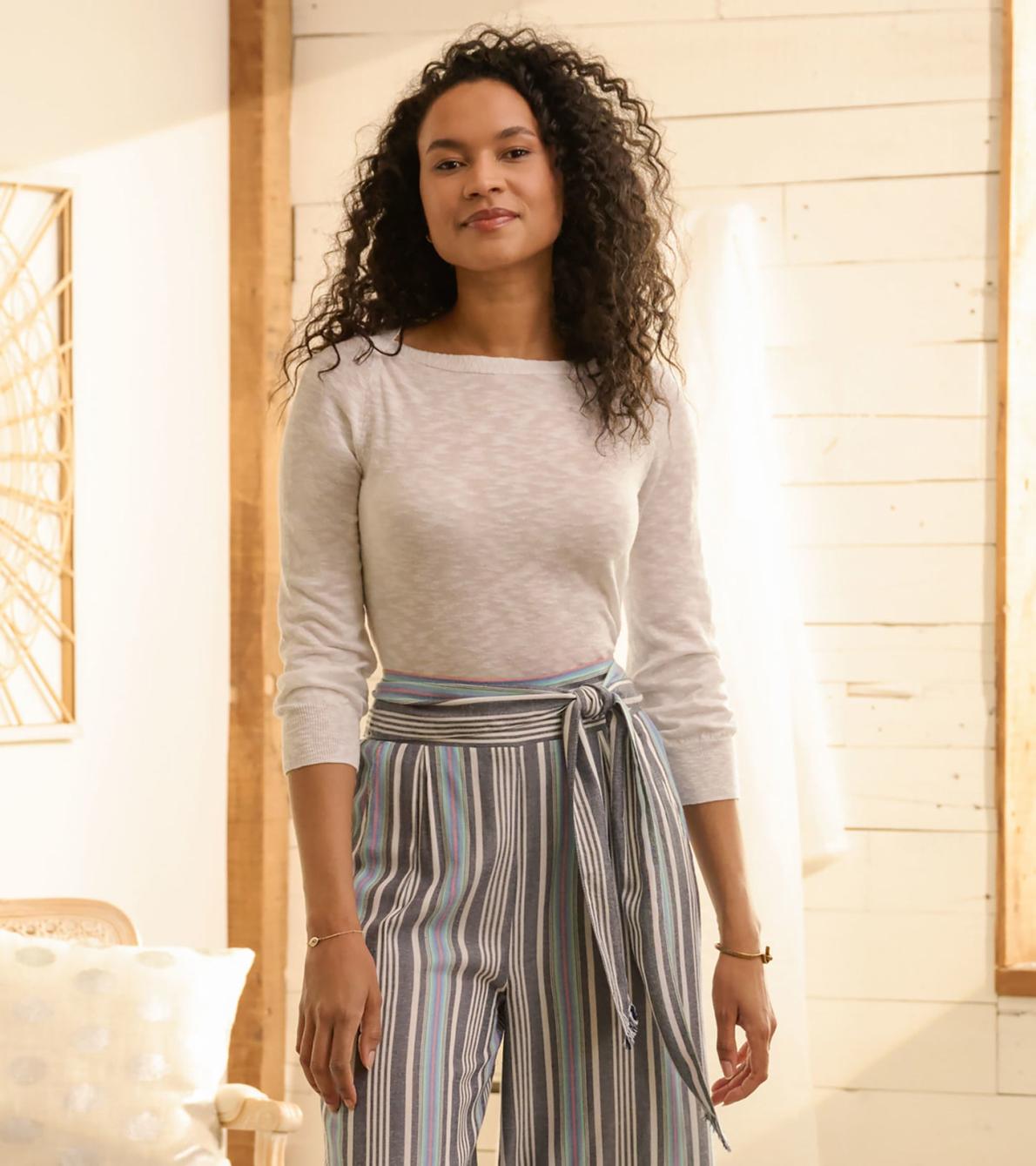 Hatley Sweaters | Women 3/4 Sleeve Knit Breton - White