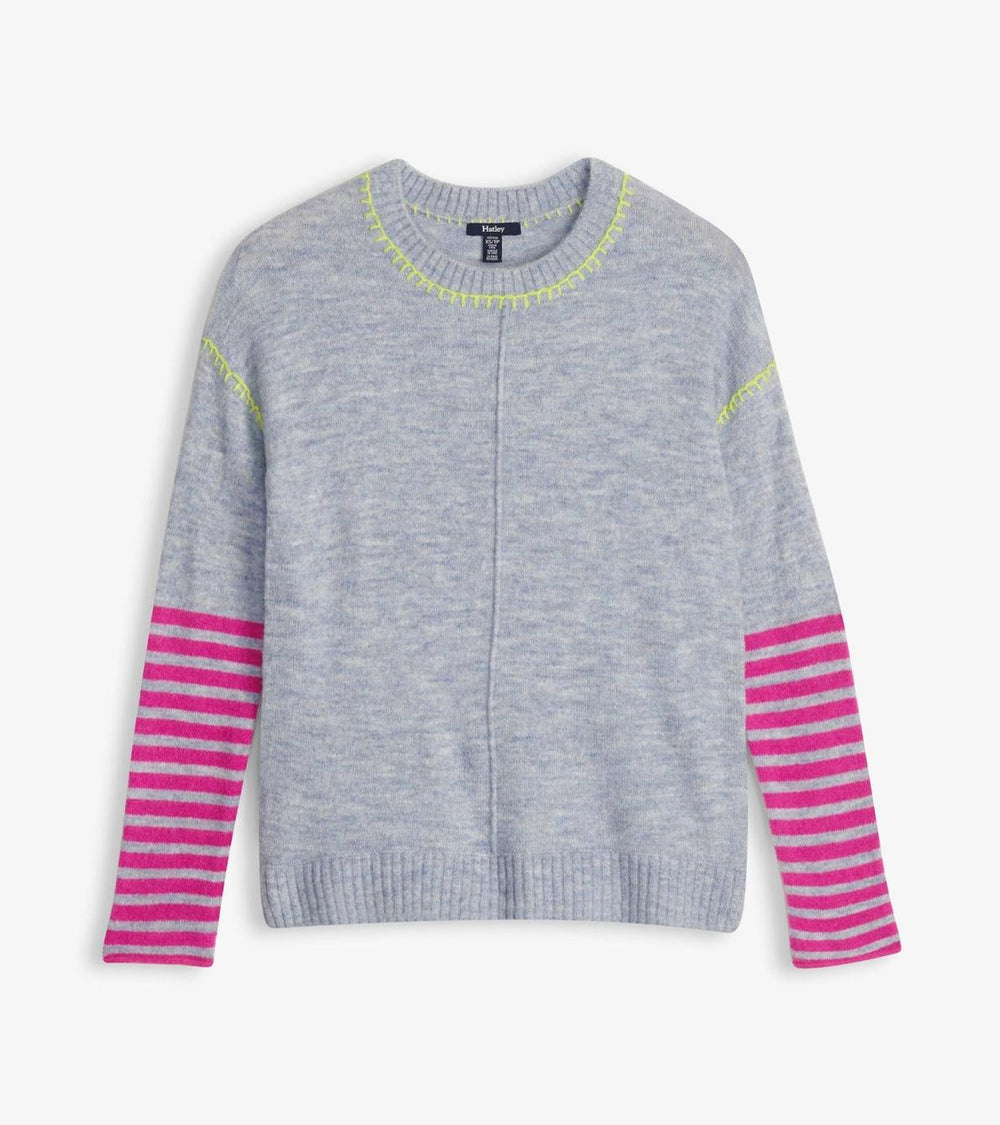 Hatley Sweaters | Women Avery Sweater - Hot Pink Stripes