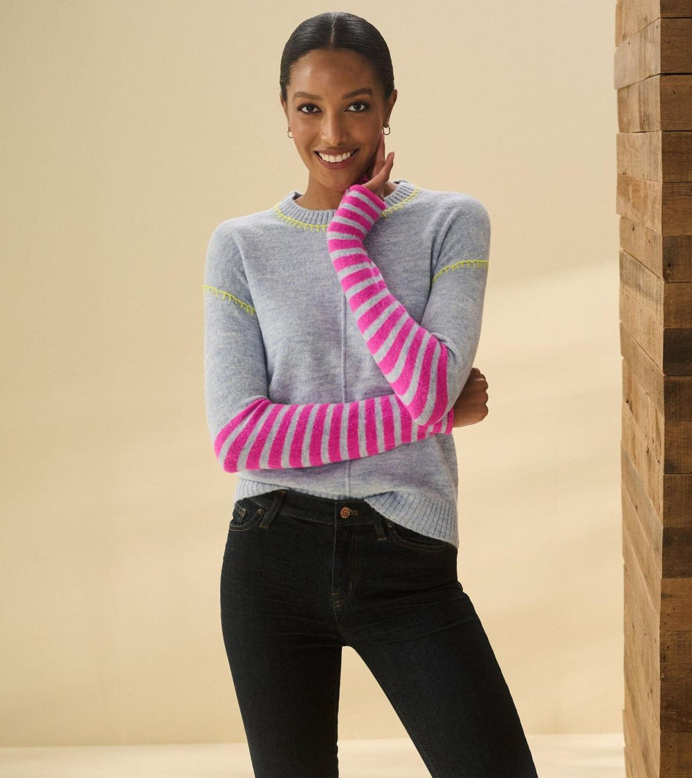 Hatley Sweaters | Women Avery Sweater - Hot Pink Stripes