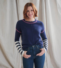 Hatley Sweaters | Women Avery Sweater - Navy Stripes