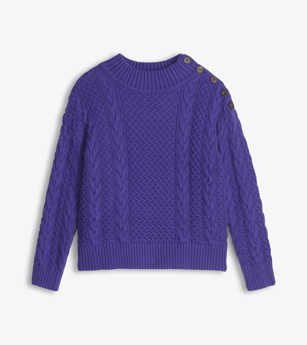 Hatley Sweaters | Women Button Neck Sweater - Ultra Violet