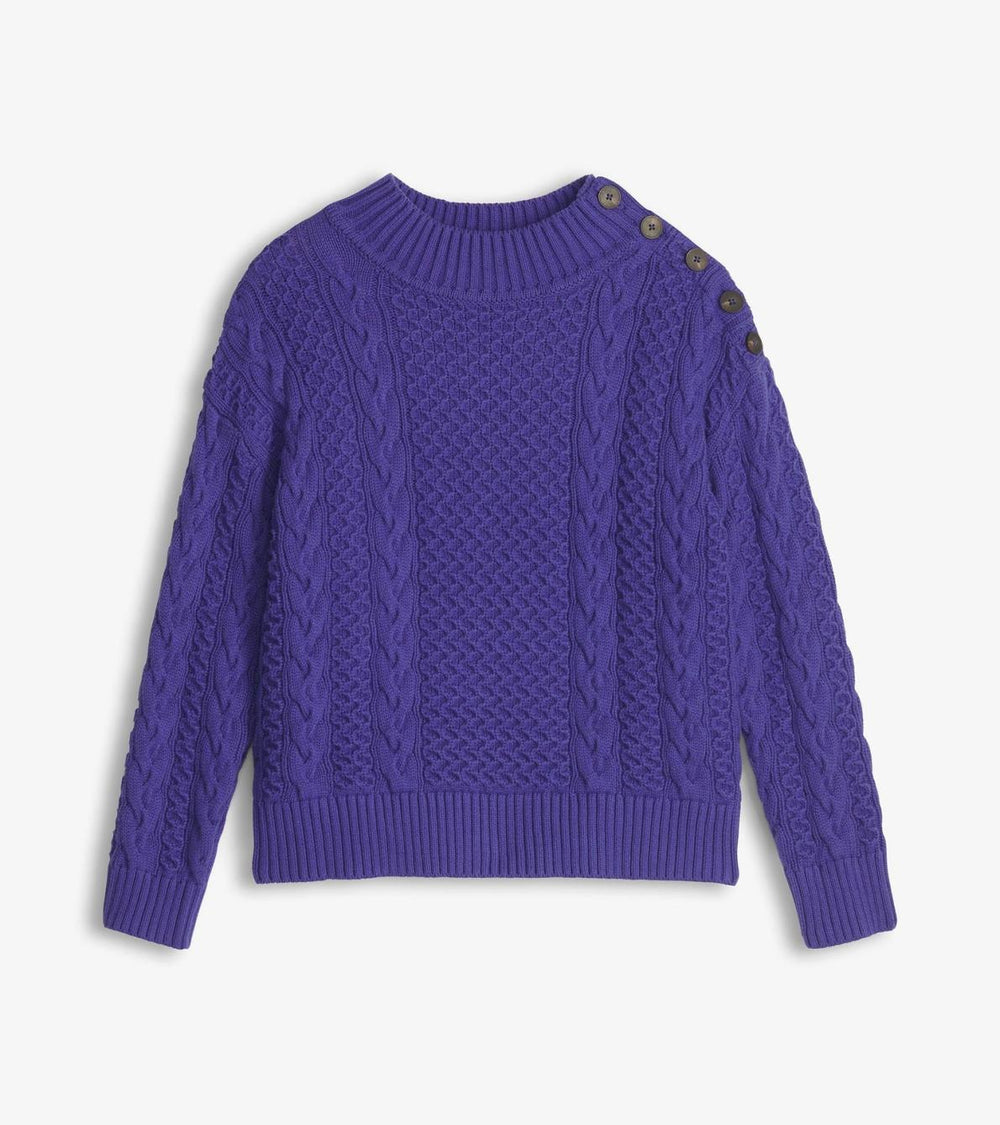 Hatley Sweaters | Women Button Neck Sweater - Ultra Violet