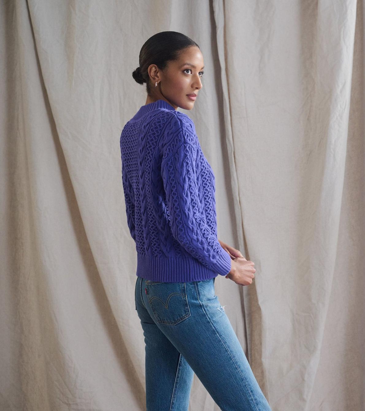 Hatley Sweaters | Women Button Neck Sweater - Ultra Violet
