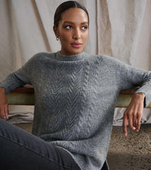 Hatley Sweaters | Women Cable Knit Tunic - Charcoal Heather