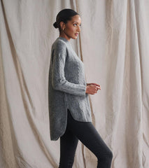 Hatley Sweaters | Women Cable Knit Tunic - Charcoal Heather