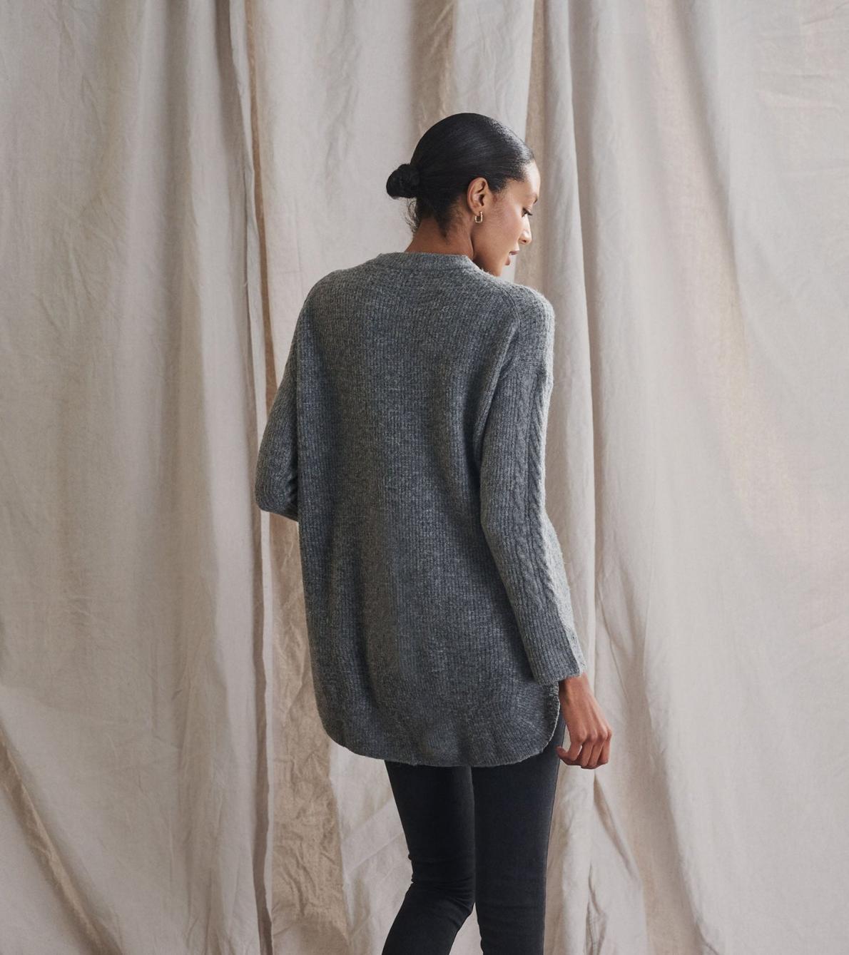 Hatley Sweaters | Women Cable Knit Tunic - Charcoal Heather