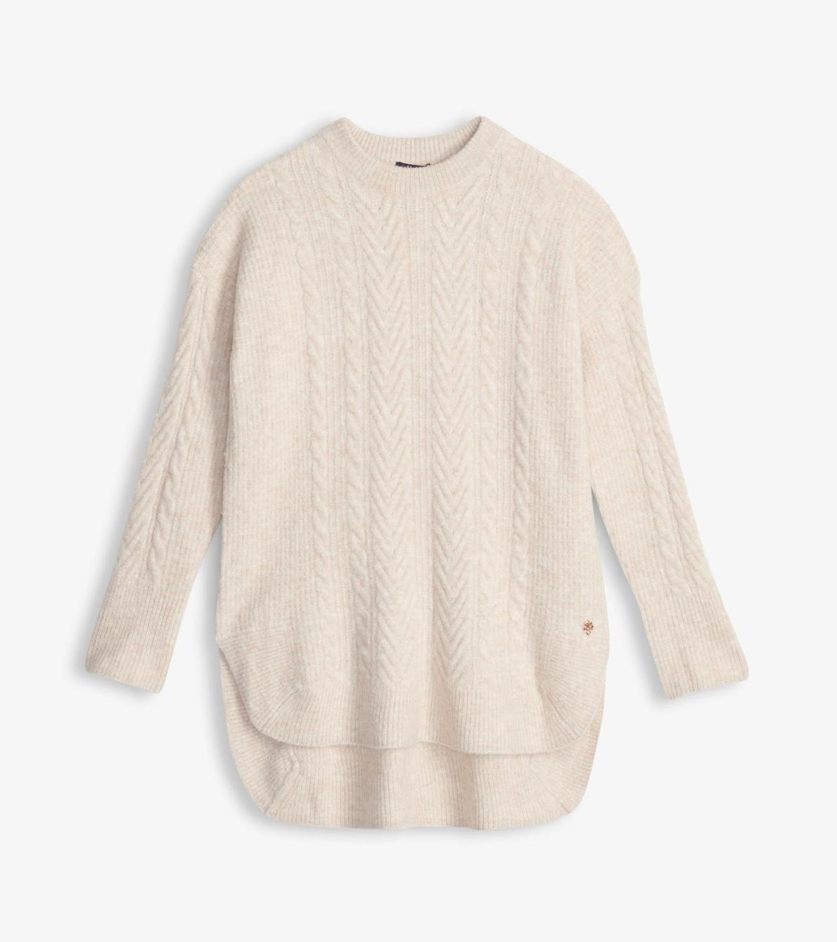 Hatley Sweaters | Women Cable Knit Tunic - Oatmeal Heather