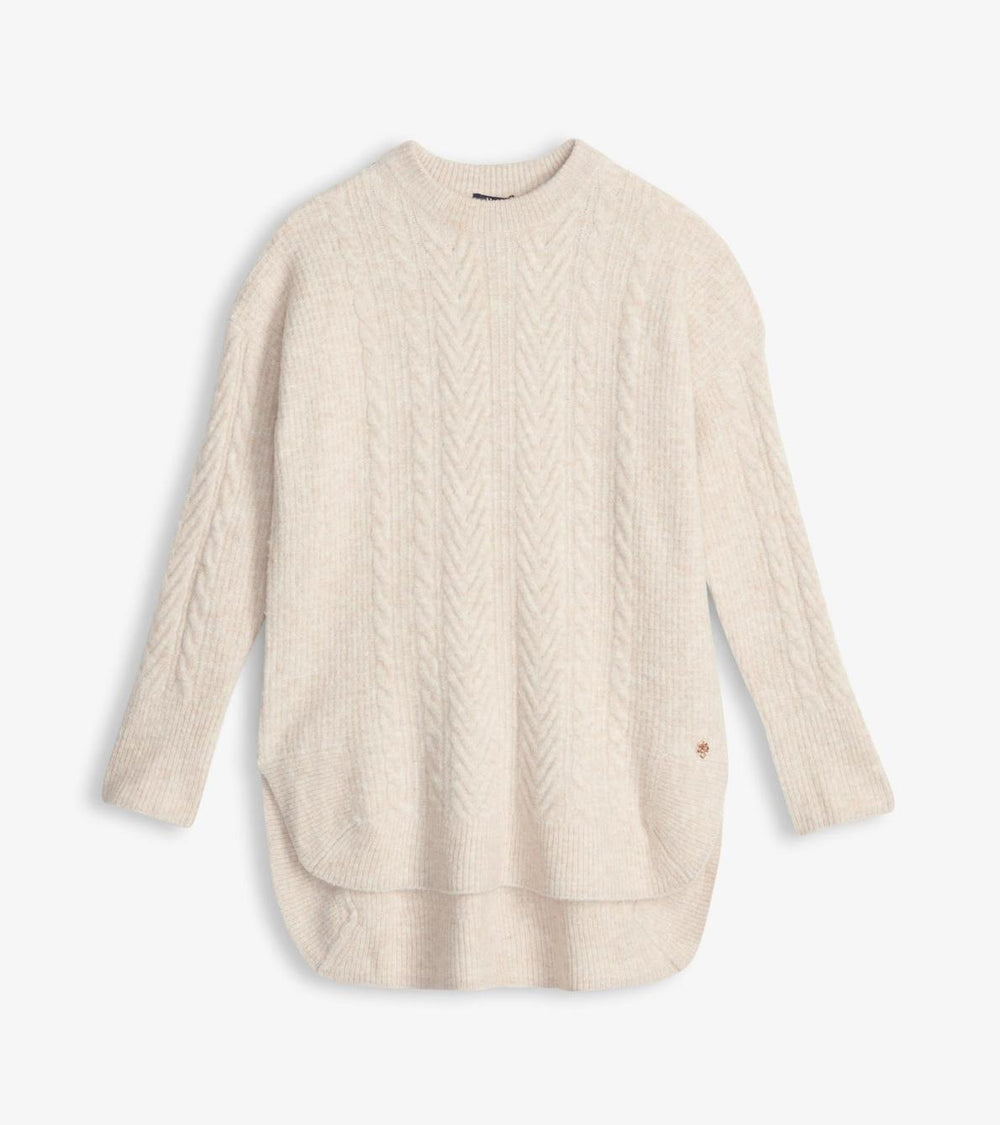 Hatley Sweaters | Women Cable Knit Tunic - Oatmeal Heather