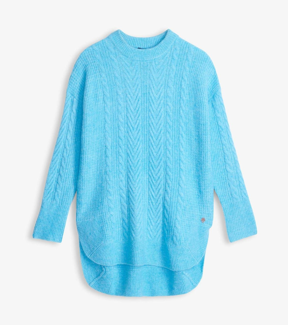Hatley Sweaters | Women Cable Knit Tunic - Sky Blue