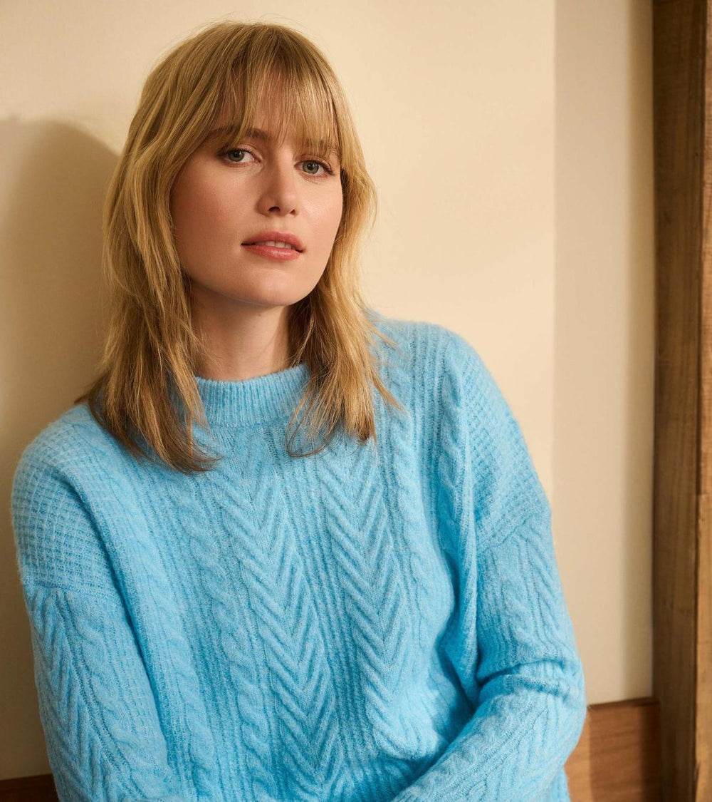 Hatley Sweaters | Women Cable Knit Tunic - Sky Blue