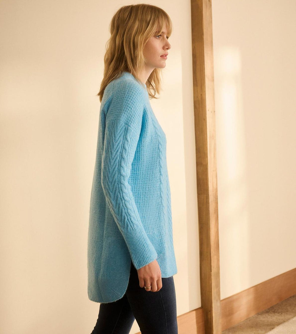 Hatley Sweaters | Women Cable Knit Tunic - Sky Blue