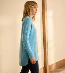 Hatley Sweaters | Women Cable Knit Tunic - Sky Blue