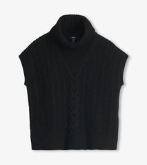 Hatley Sweaters | Women Cable Knit Vest - Black Caviar