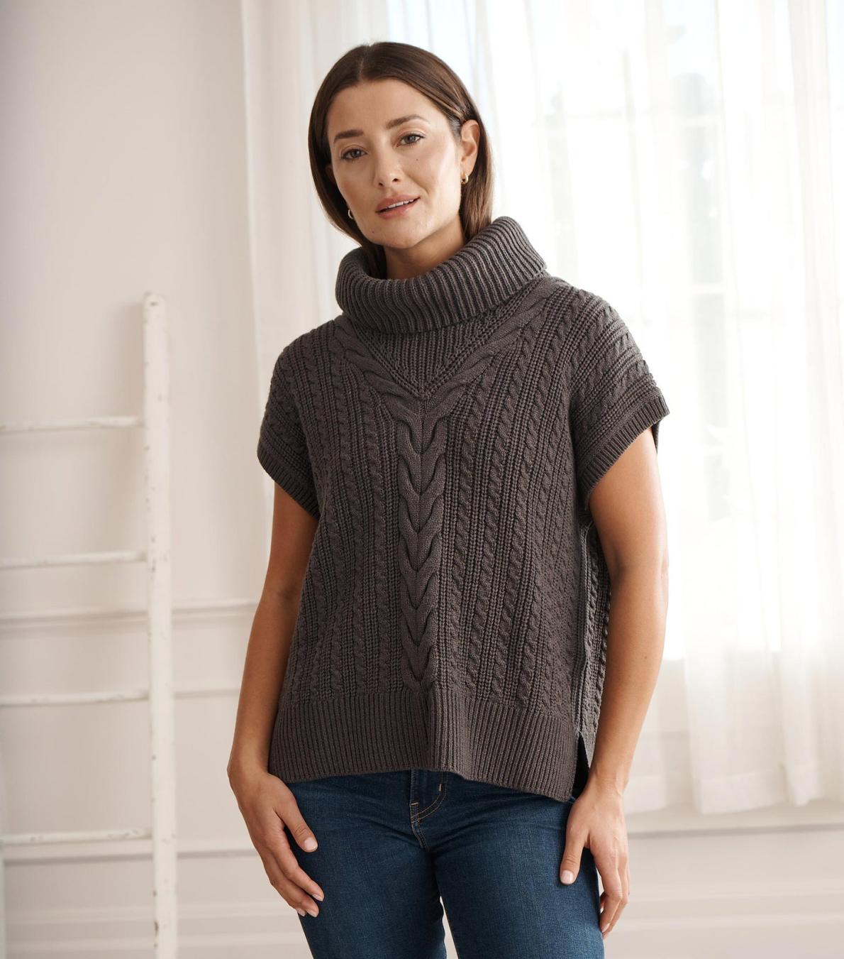Hatley Sweaters | Women Cable Knit Vest - Charcoal Grey