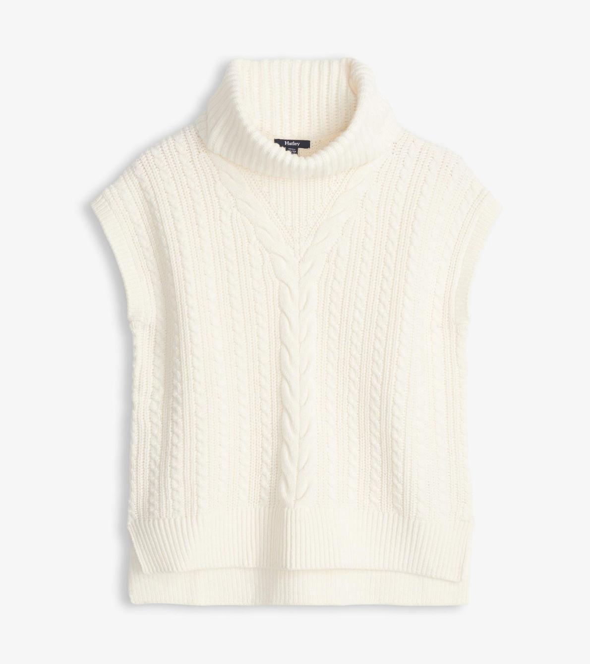 Hatley Sweaters | Women Cable Knit Vest - Winter White