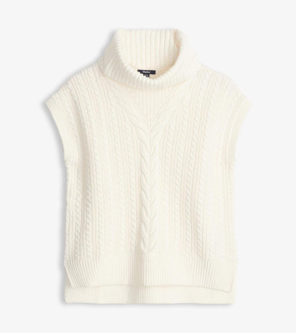 Hatley Sweaters | Women Cable Knit Vest - Winter White