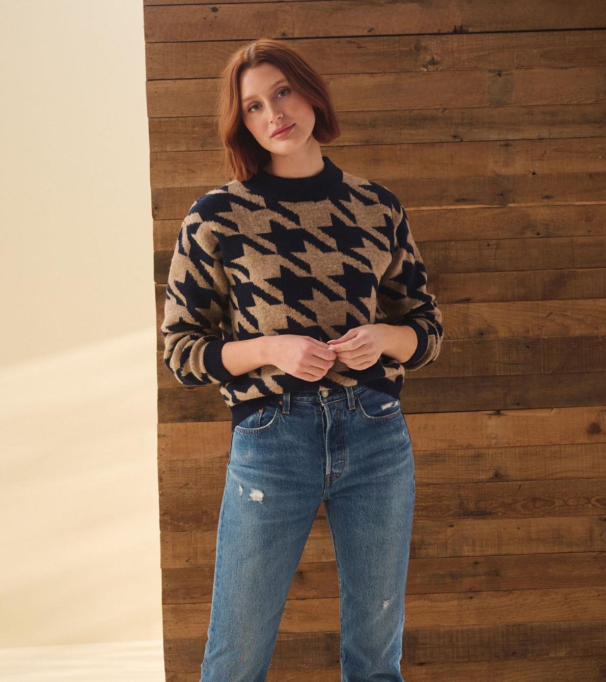 Hatley Sweaters | Women Carmi Pullover - Large Houndstooth