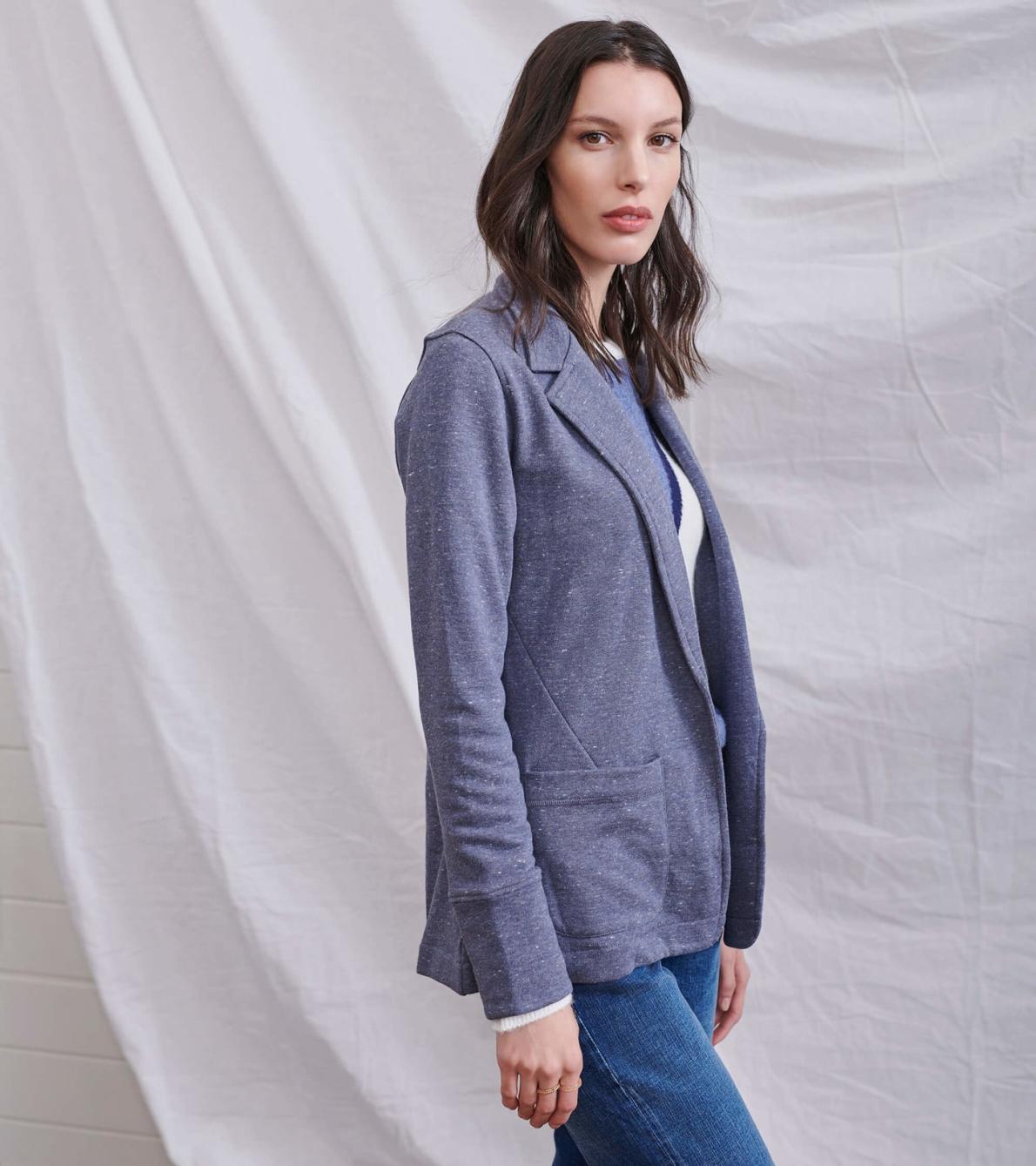 Hatley Sweaters | Women Chelsea Knit Blazer - Indigo Speckle