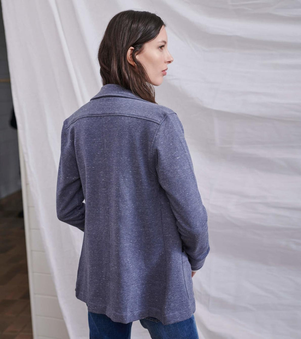 Hatley Sweaters | Women Chelsea Knit Blazer - Indigo Speckle