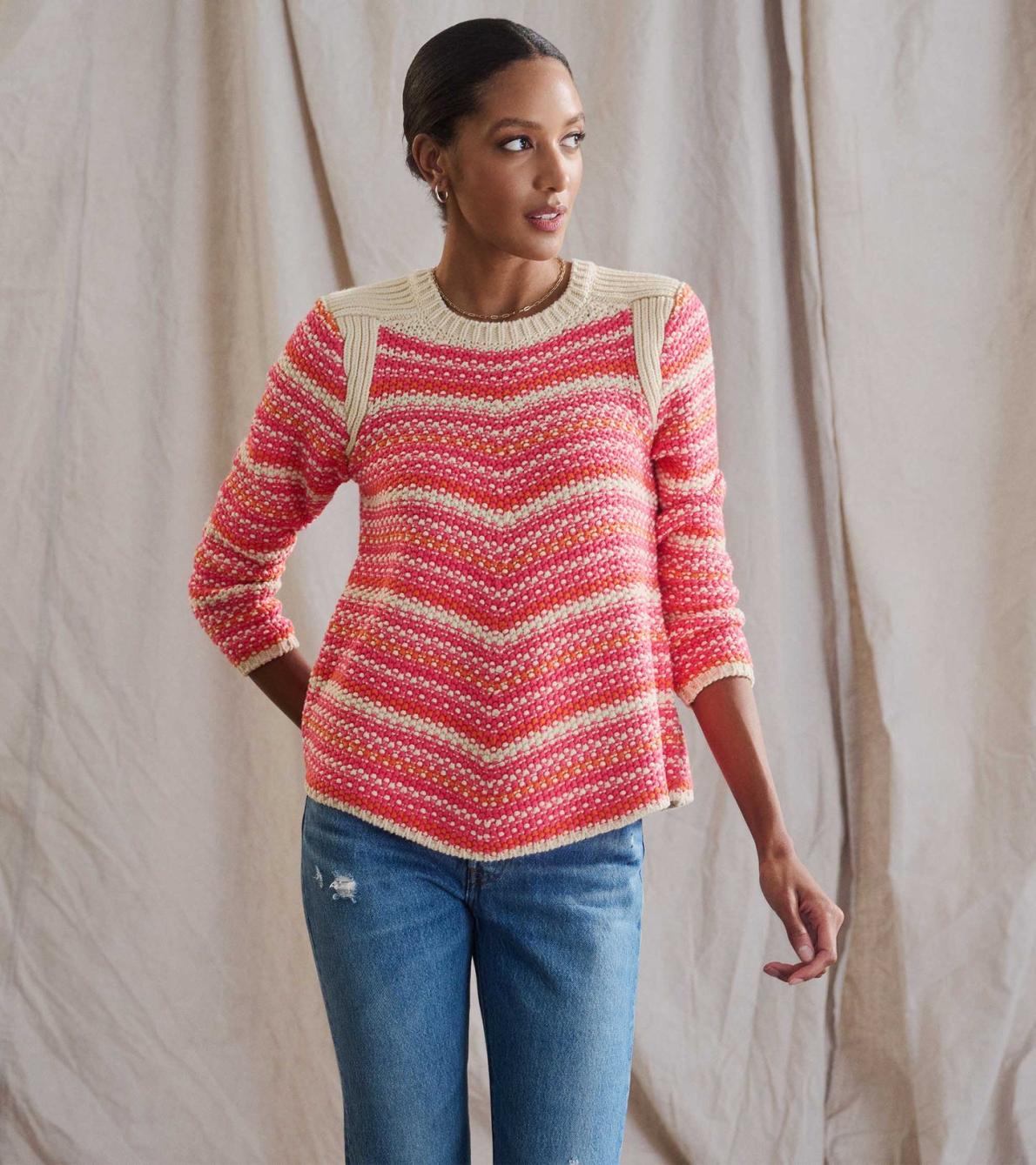 Hatley Sweaters | Women Chevron Swing Sweater - Dawn Sky Stripes