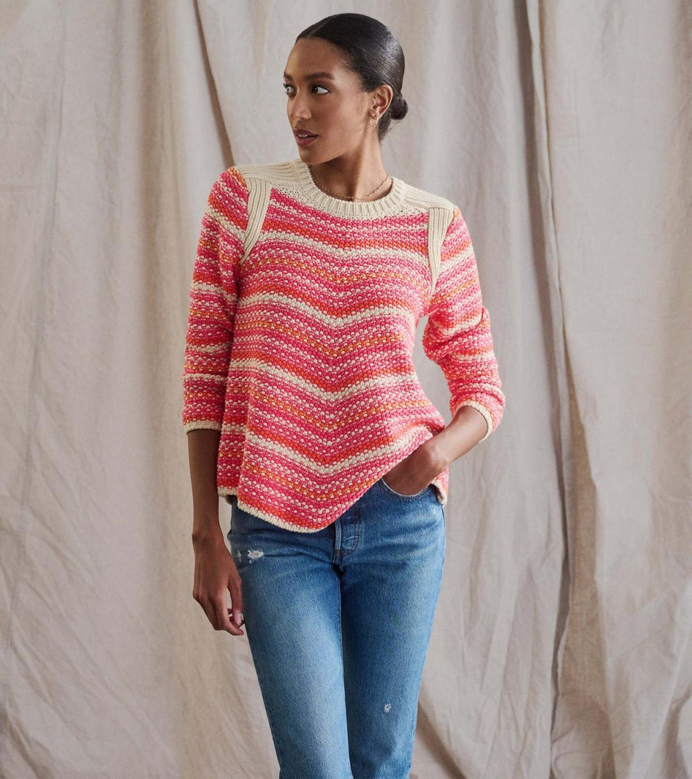 Hatley Sweaters | Women Chevron Swing Sweater - Dawn Sky Stripes