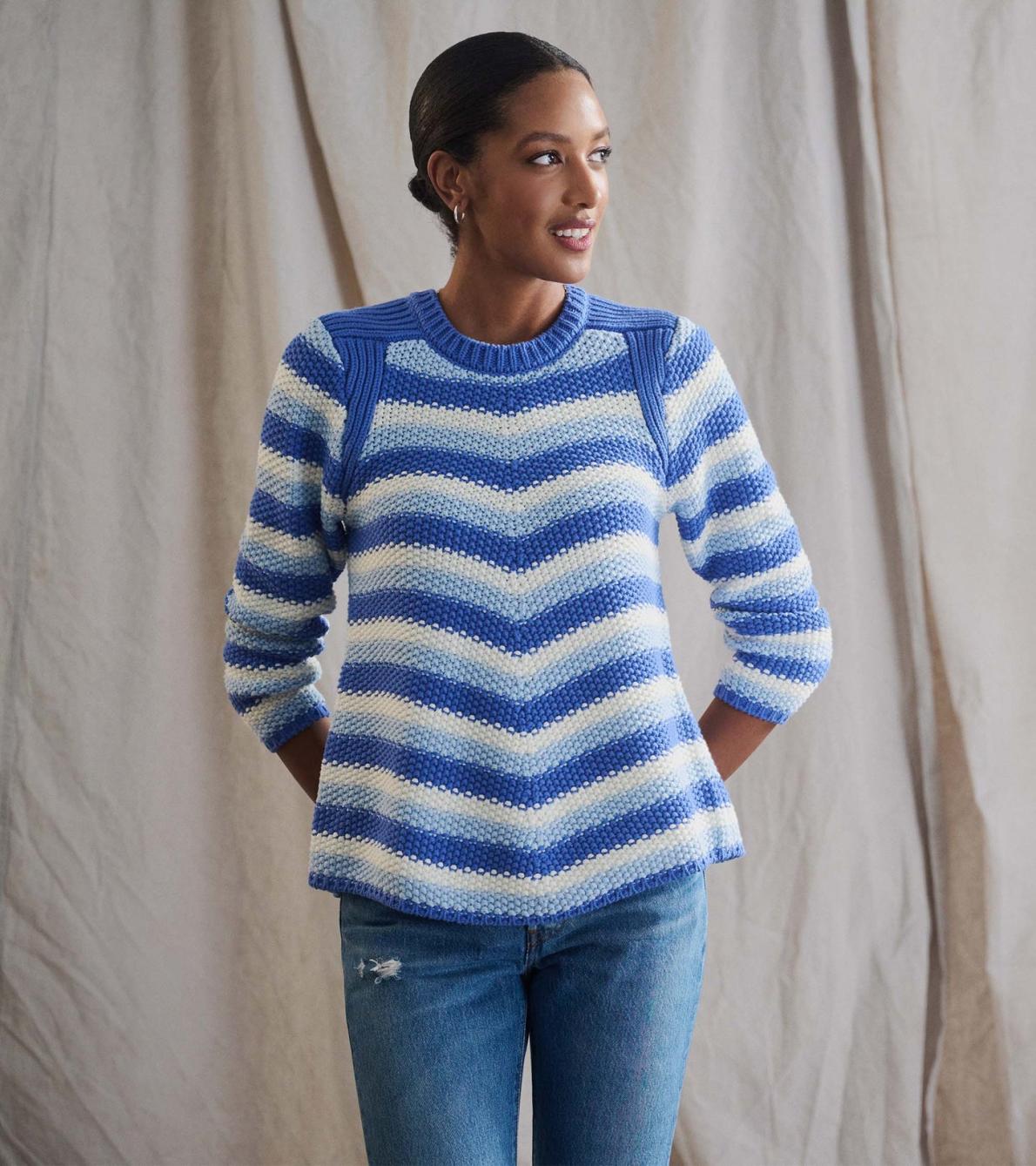 Hatley Sweaters | Women Chevron Swing Sweater - Navy Blue