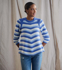 Hatley Sweaters | Women Chevron Swing Sweater - Navy Blue