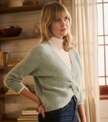 Hatley Sweaters | Women Cross Over Sweater - Sage Green