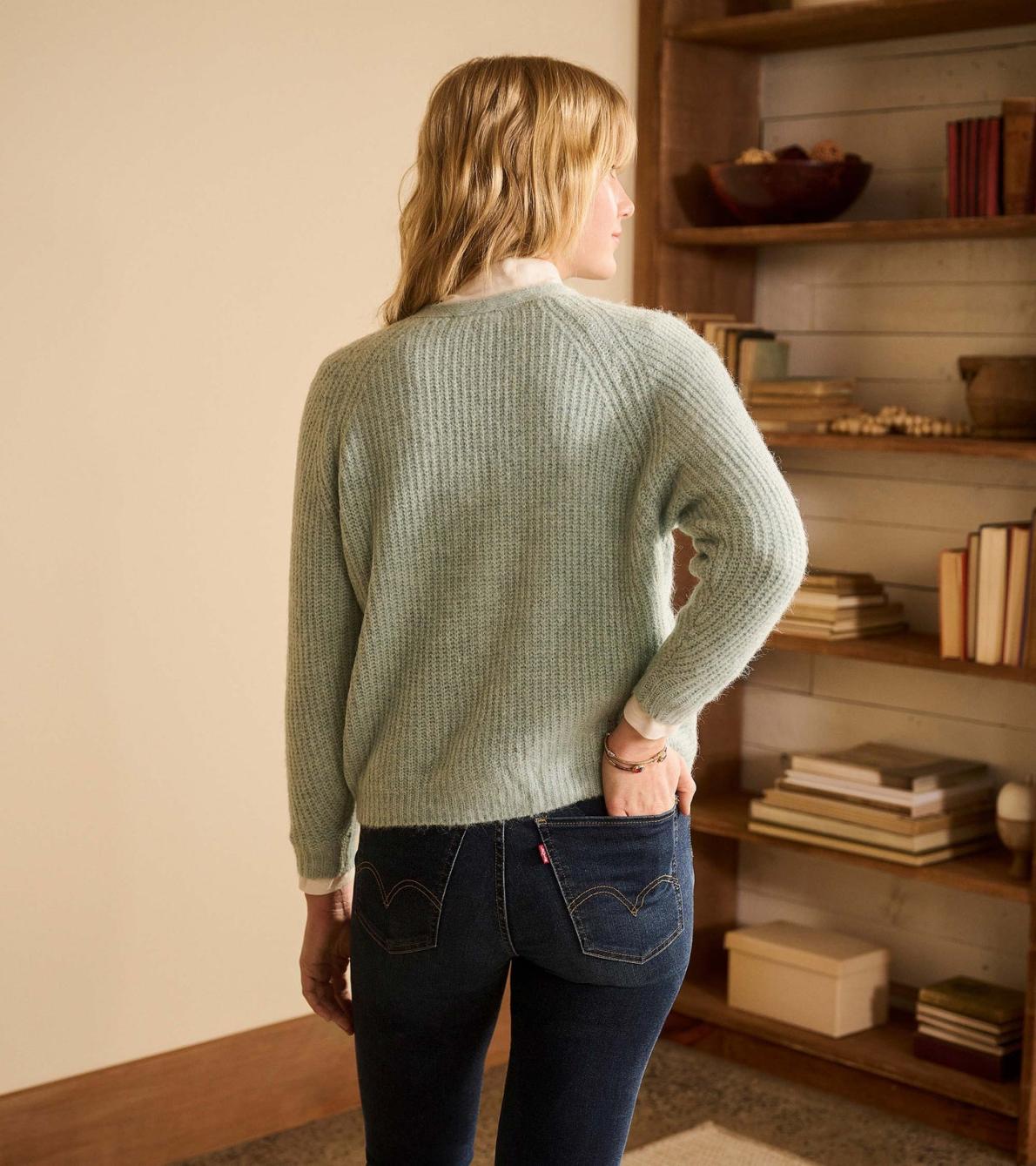 Hatley Sweaters | Women Cross Over Sweater - Sage Green