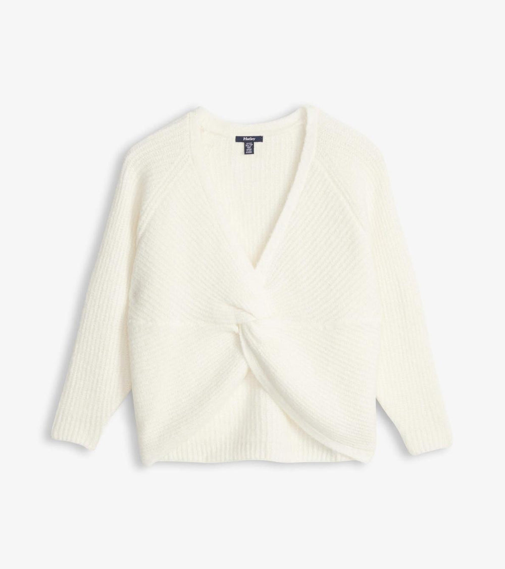 Hatley Sweaters | Women Cross Over Sweater - Winter White
