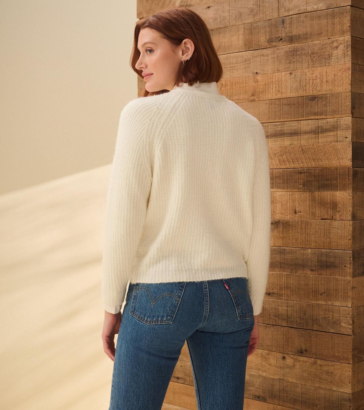 Hatley Sweaters | Women Cross Over Sweater - Winter White