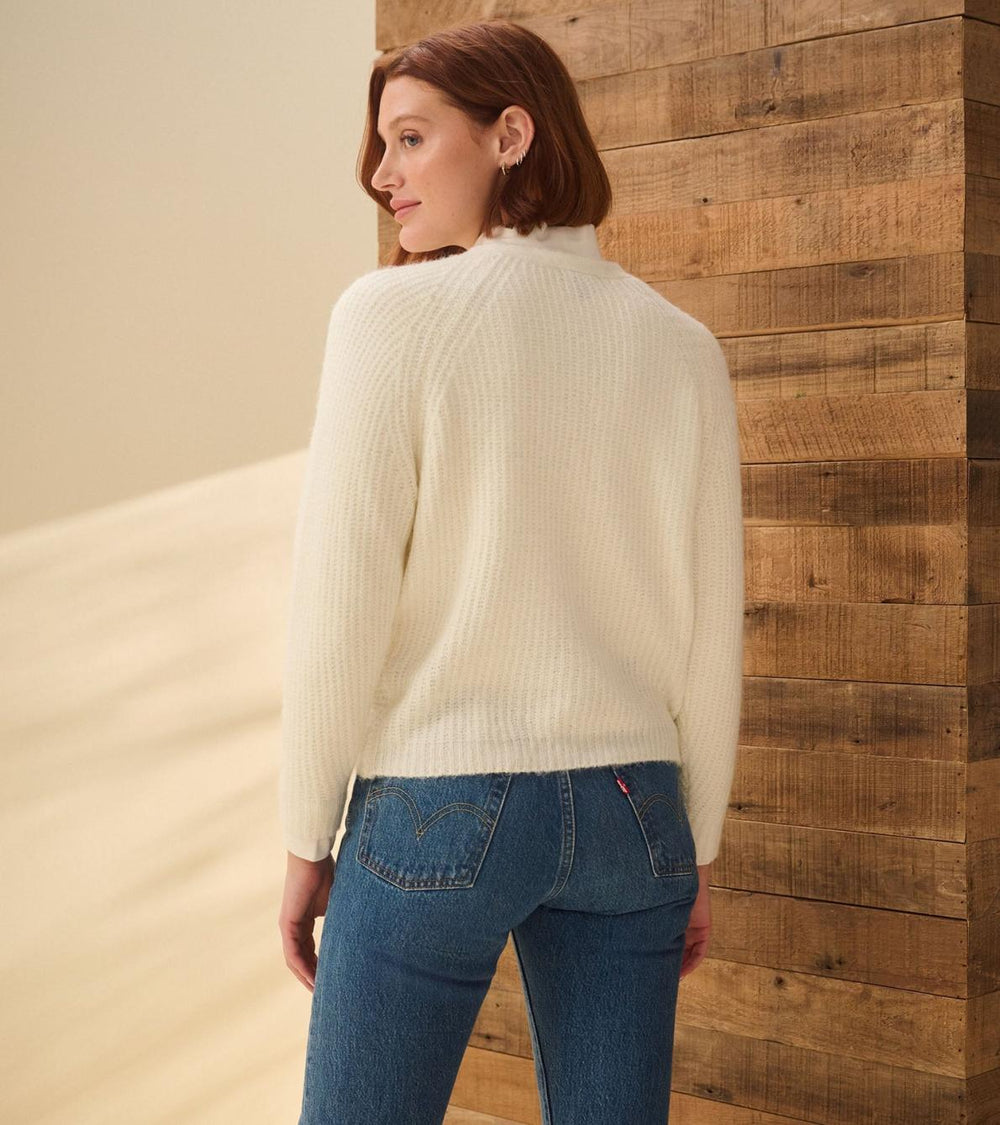 Hatley Sweaters | Women Cross Over Sweater - Winter White