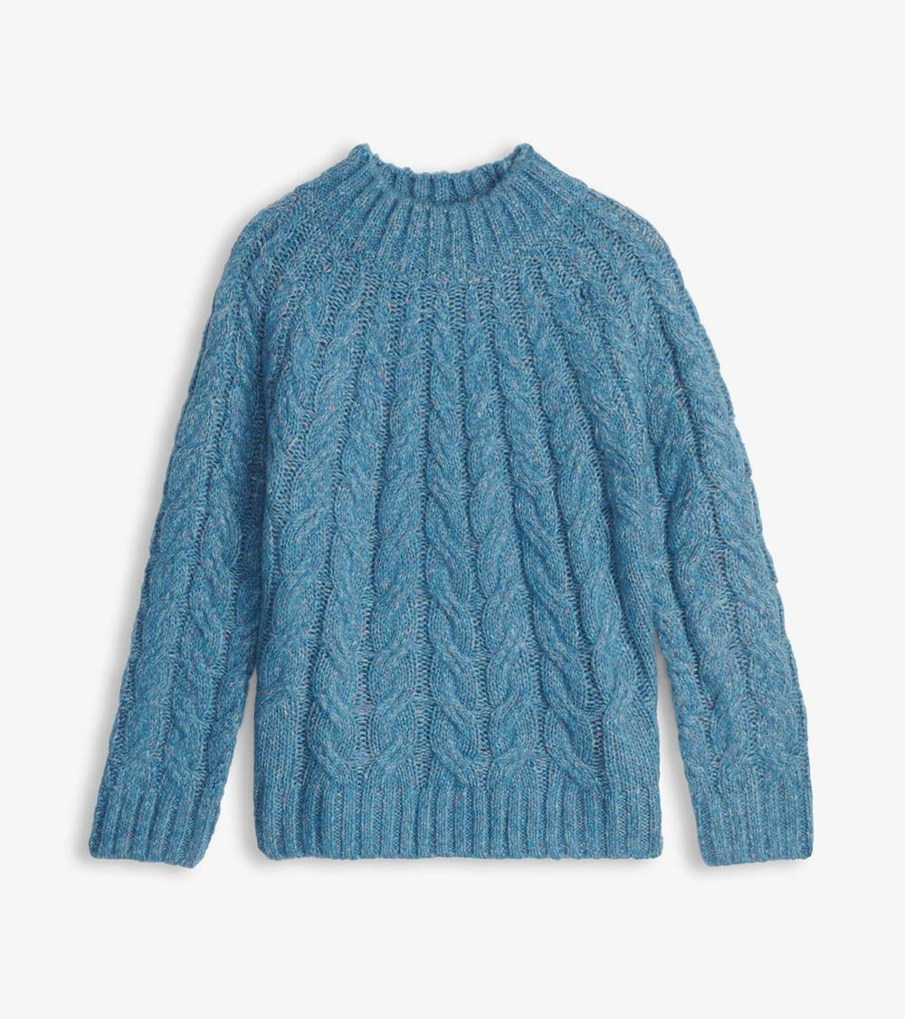 Hatley Sweaters | Women Dylan Cable Knit Sweater - Blue Heather