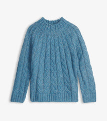 Hatley Sweaters | Women Dylan Cable Knit Sweater - Blue Heather