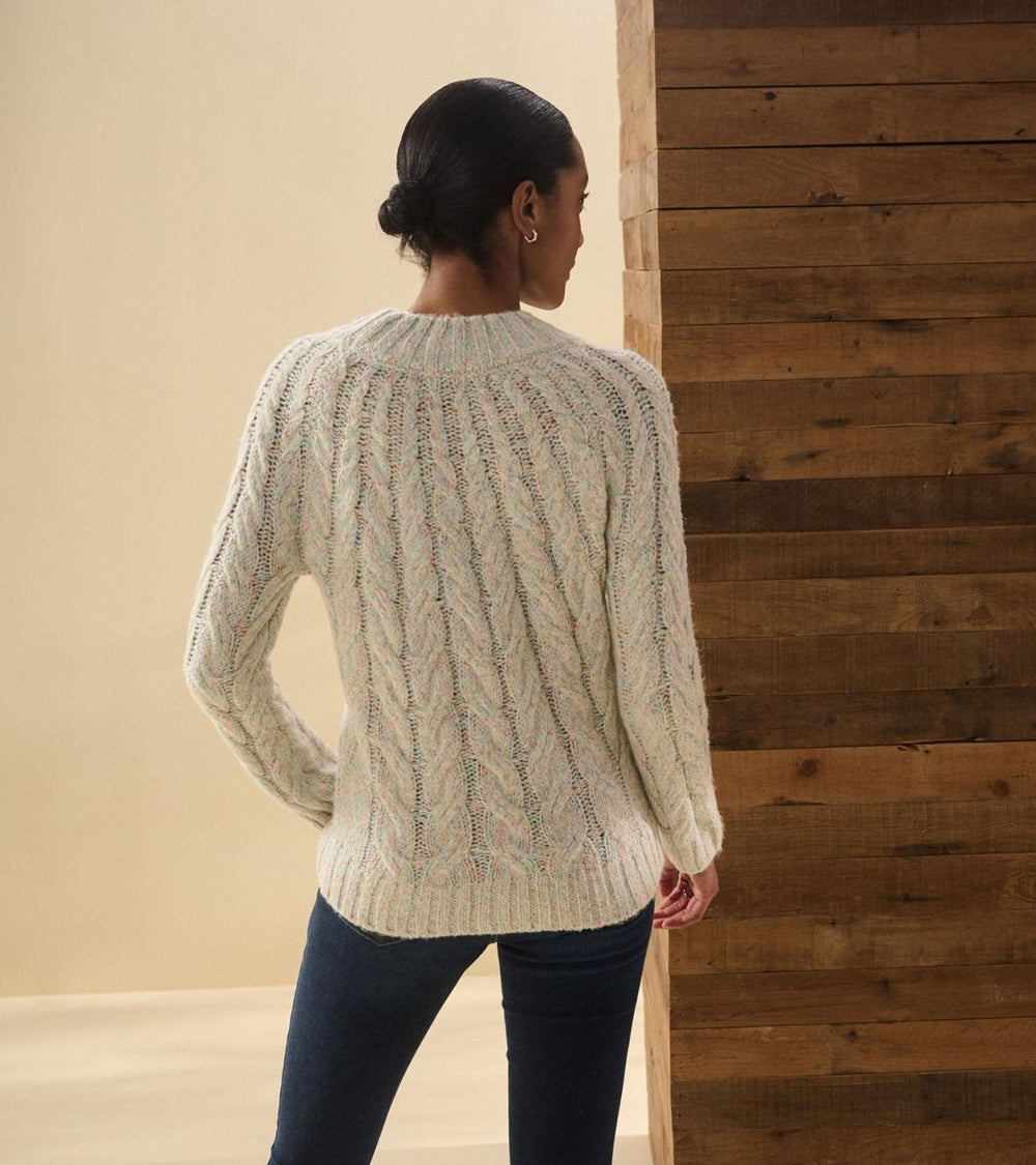 Hatley Sweaters | Women Dylan Cable Knit Sweater - Clear Rainbow