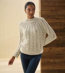 Hatley Sweaters | Women Dylan Cable Knit Sweater - Clear Rainbow