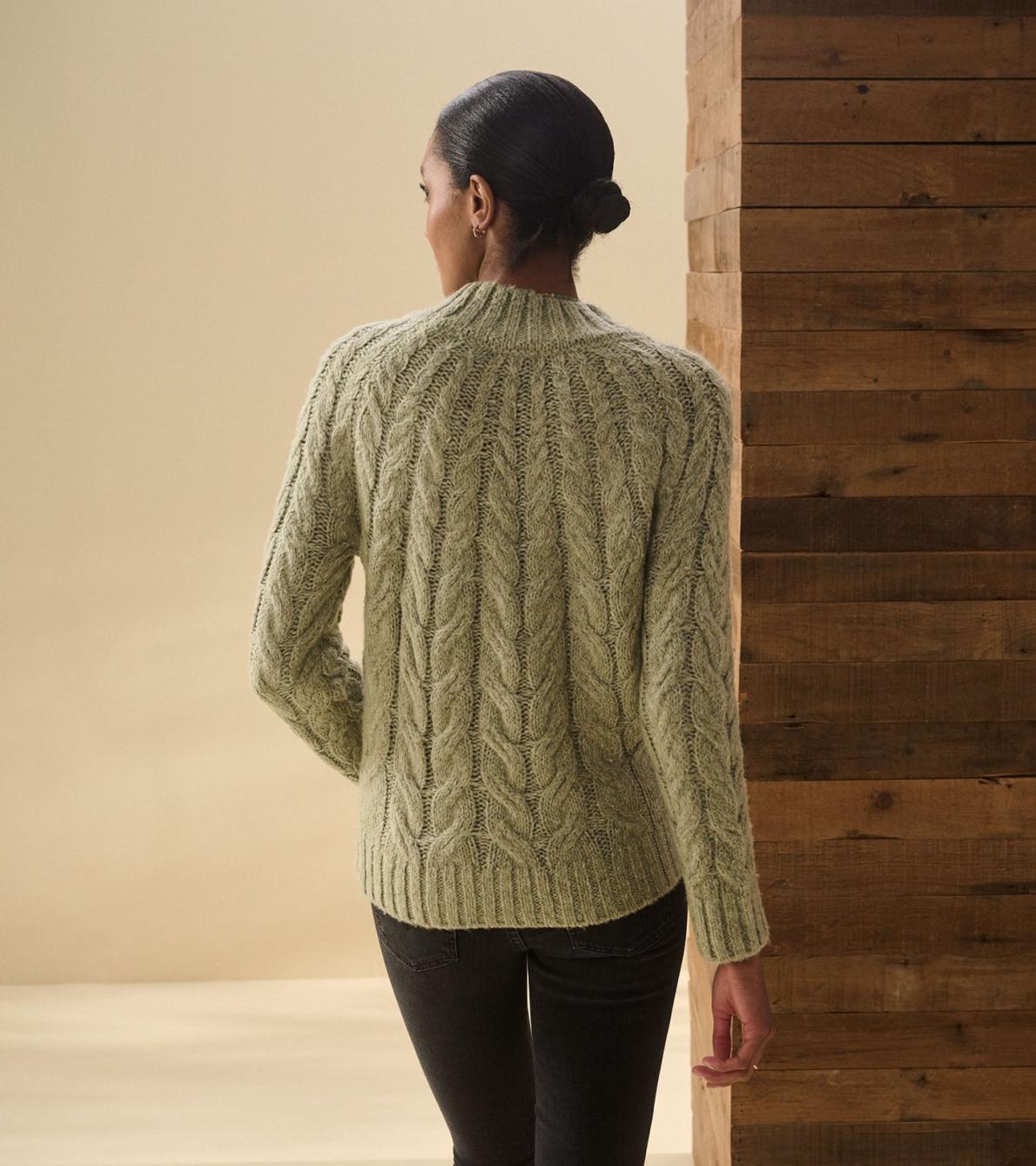 Hatley Sweaters | Women Dylan Cable Knit Sweater - Moss Green