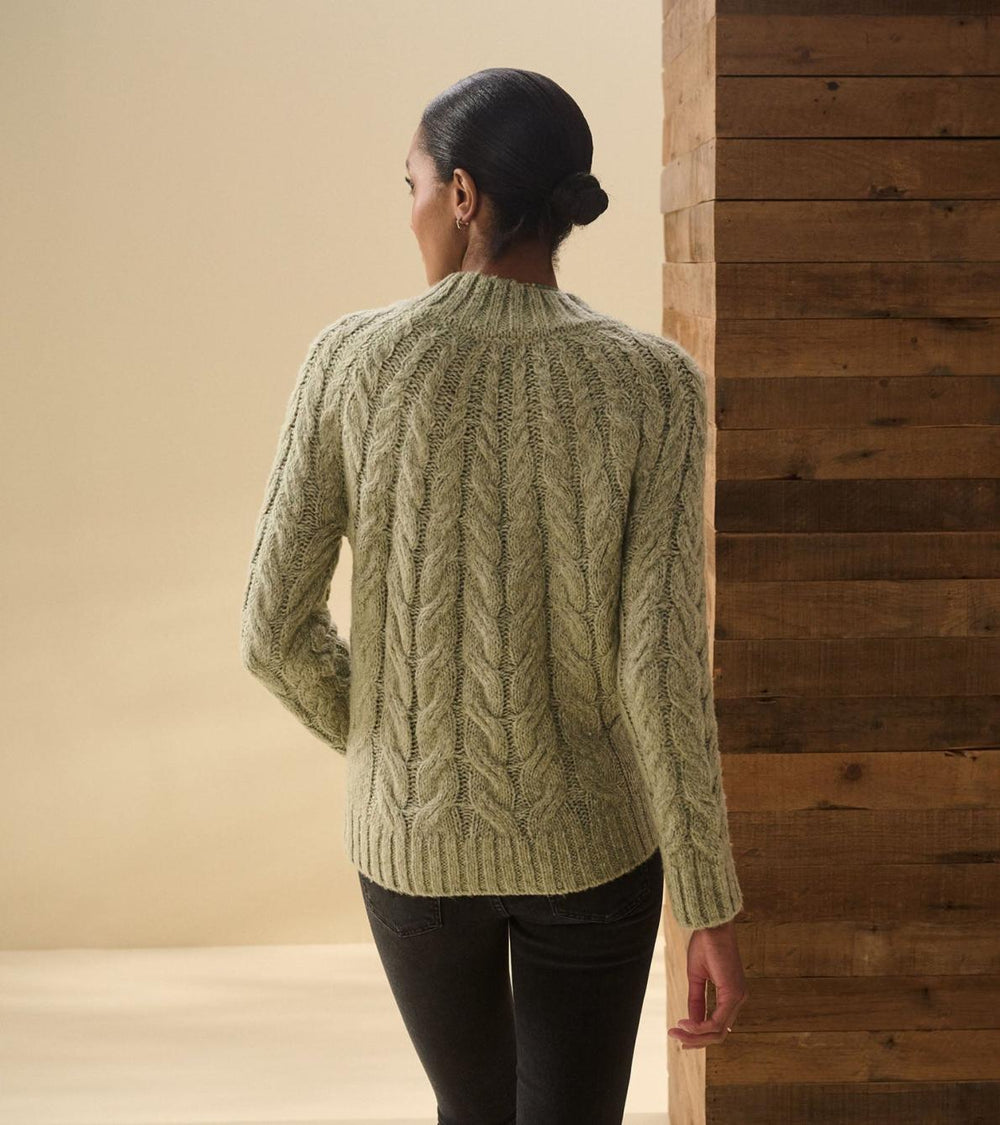 Hatley Sweaters | Women Dylan Cable Knit Sweater - Moss Green