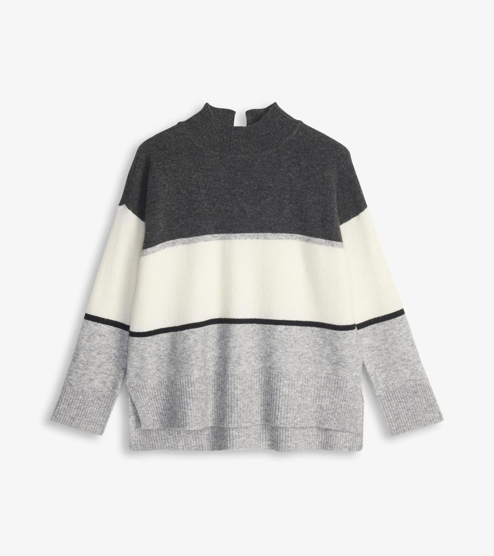 Hatley Sweaters | Women Mock Neck Tunic - Grey Block