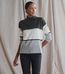 Hatley Sweaters | Women Mock Neck Tunic - Grey Block