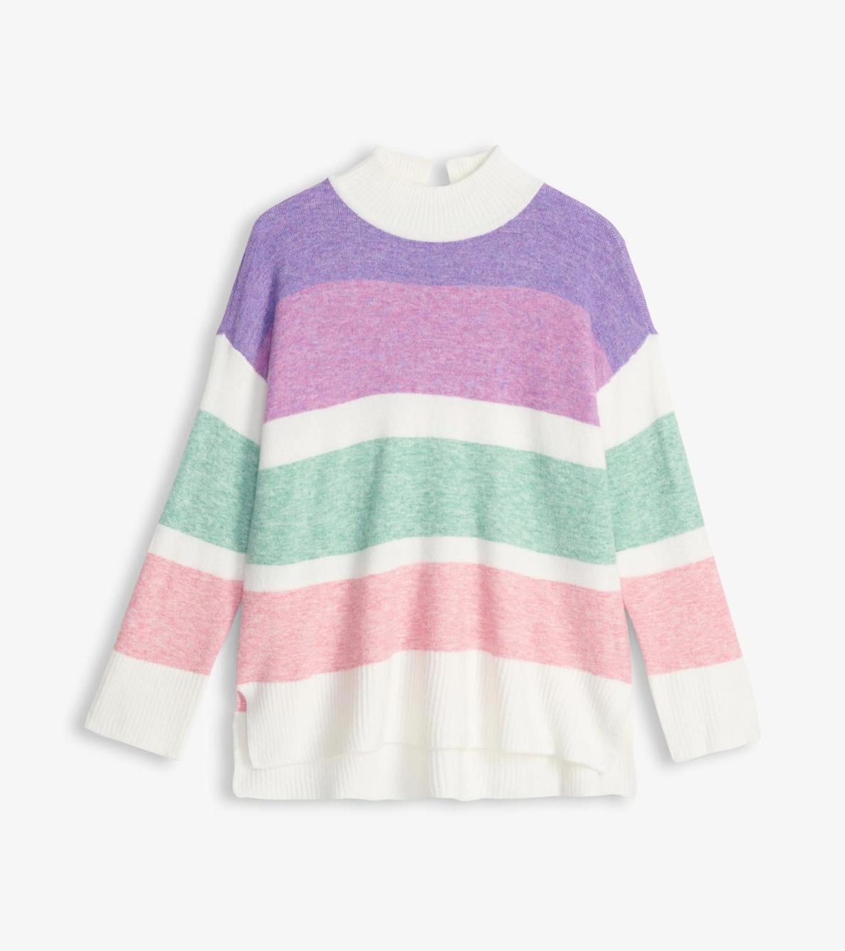 Hatley Sweaters | Women Mock Neck Tunic - Sunrise Colour Block