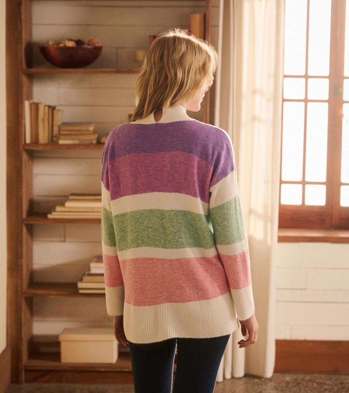 Hatley Sweaters | Women Mock Neck Tunic - Sunrise Colour Block
